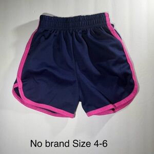 Navy Blue Athletic Shorts with Pink Trim
